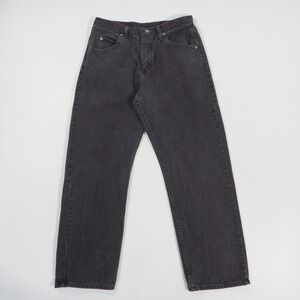 Wrangler Jeans Mens 32x30 Black Faded Relaxed Fit Straight Leg Denim Cotton Work